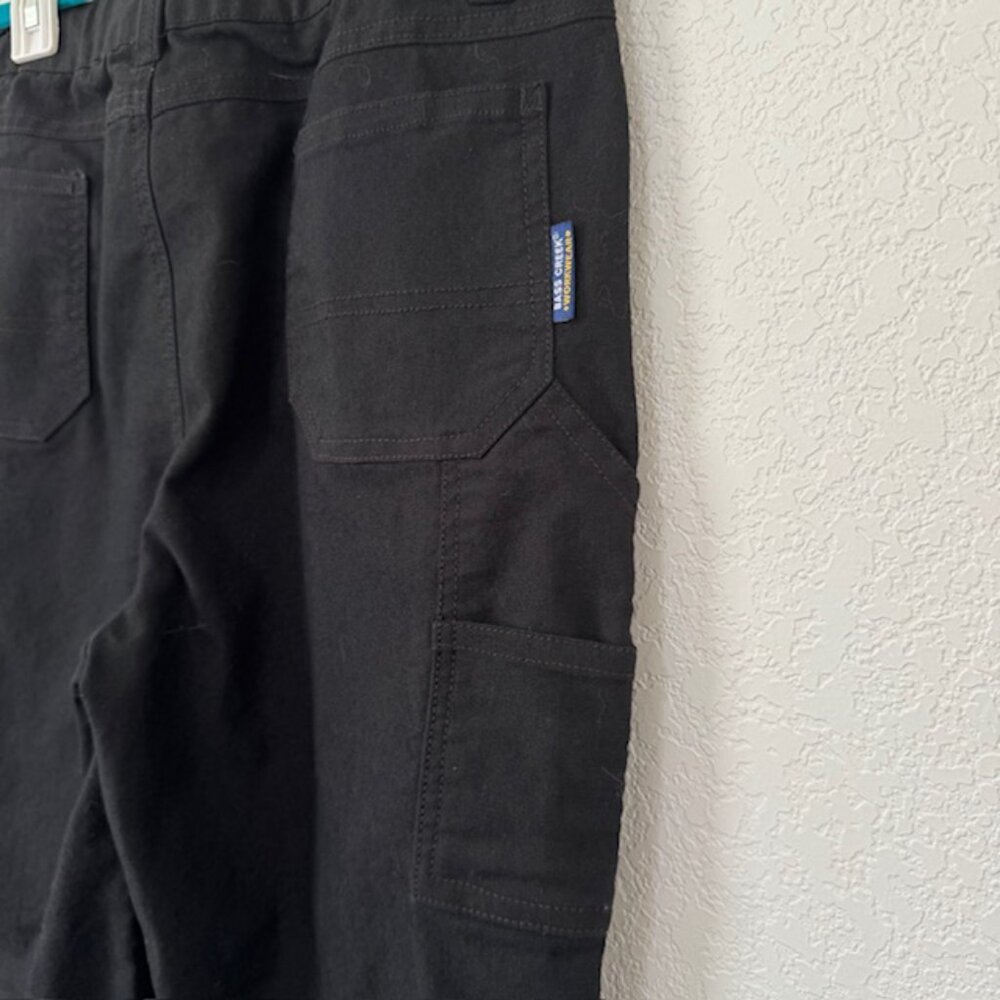 Bass Creek Workwear Pants Womens 14/16 Black Carpenter Utility Elastic Back - Picture 4 of 10